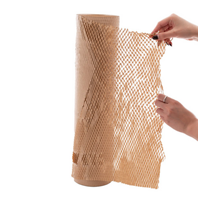 Крафт бумага сотовая 42 см х 50 м Honeycomb, коричневая в рулоне