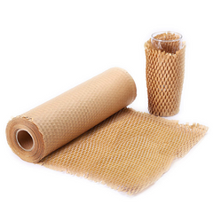 Крафт бумага сотовая 30 см х 10 м Honeycomb, коричневая в рулоне