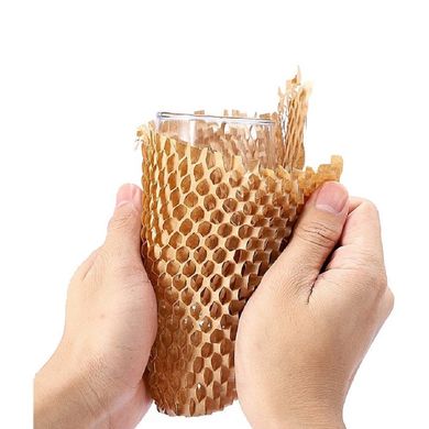 Крафт папір стільниковий 30 см х 10 м Honeycomb, коричневий в рулоні