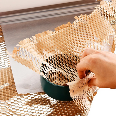 Крафт бумага сотовая 30 см х 10 м Honeycomb, коричневая в рулоне