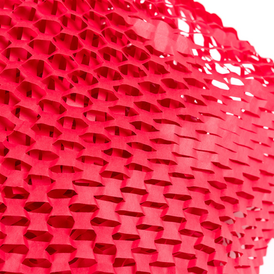 Крафт бумага сотовая 30 см х 50 м Honeycomb, красная в рулоне