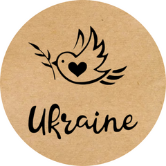 Этикетка крафт ⌀50 мм «Ukraine Bird» (250 шт/рулон)