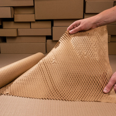 Крафт бумага сотовая 50 см х 50 м Honeycomb, коричневая в рулоне